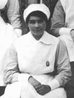 1918: A member of the Almeric Paget Massage Corps, Essex County Hospital, Colchester.